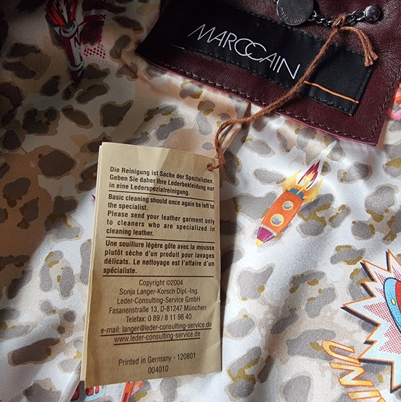 Marc Cain Wine Coloured Leather Jacket - Picture 10 of 16